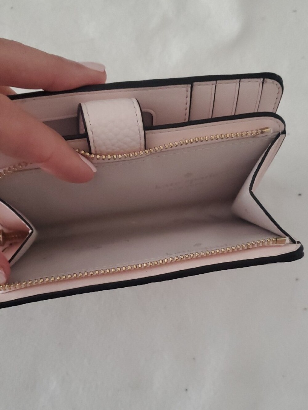 kate spade Pale Pink Pebbled Leather Snap Wallet - Picture 5 of 5